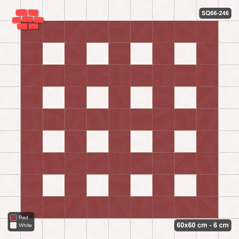 Interlock (Pasco) 60x60 cm · SQ66-246 · Dotted Grid with Single Slab Border · Top view Interlock (Pasco) 60x60 cm · SQ66-246 · Dotted Grid with Single Slab Border · Top view