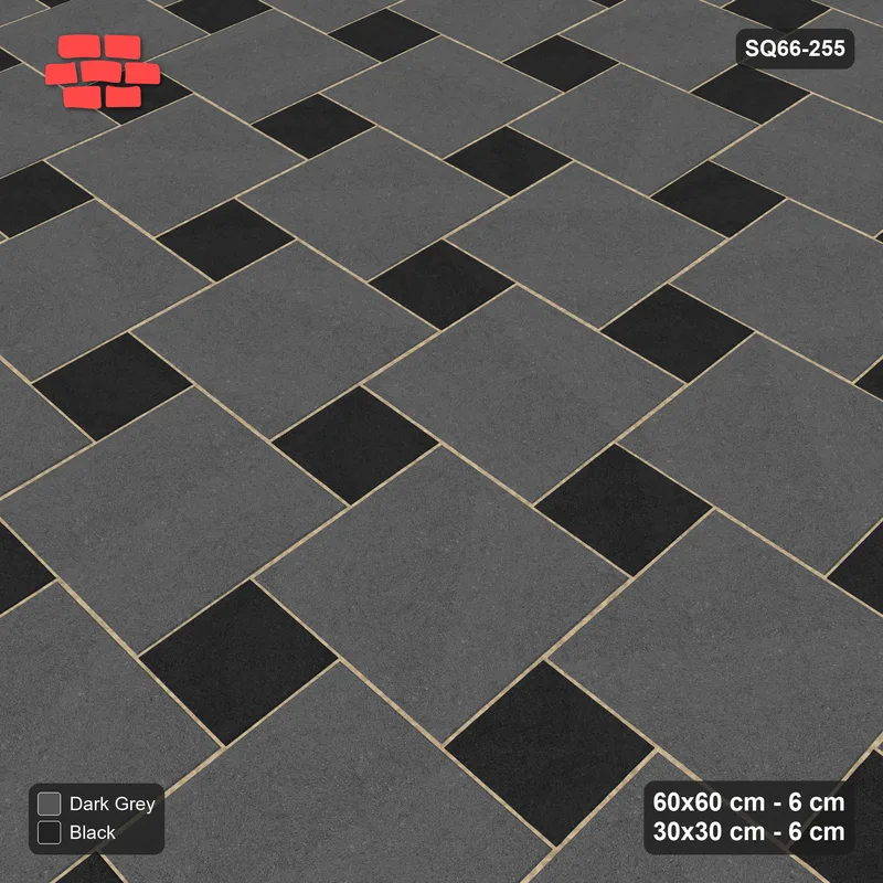 Interlock (Pasco) 60x60 cm · SQ66-255 · Offset Lattice, 30x30 Holes, Solid Slabs, 600 cm · Side view Interlock (Pasco) 60x60 cm · SQ66-255 · Offset Lattice, 30x30 Holes, Solid Slabs, 600 cm · Side view