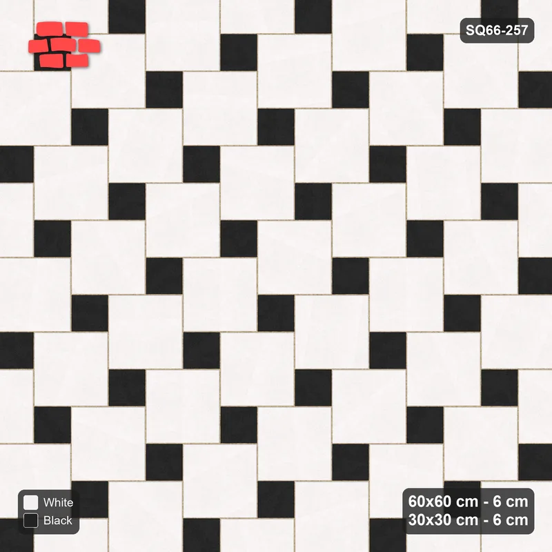 Interlock (Pasco) 60x60 cm · SQ66-257 · Offset Lattice, 30x30 Holes, Solid Slabs, 450 cm · Top view Interlock (Pasco) 60x60 cm · SQ66-257 · Offset Lattice, 30x30 Holes, Solid Slabs, 450 cm · Top view