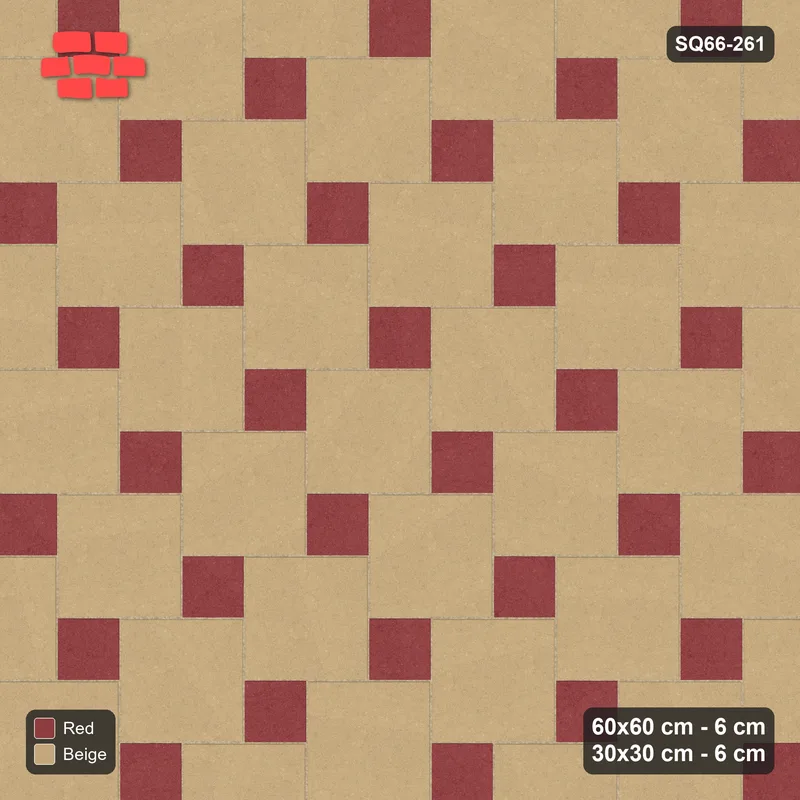 Interlock (Pasco) 60x60 cm · SQ66-261 · Offset Lattice, 30x30 Holes, Solid Slabs, 390 cm · Top view Interlock (Pasco) 60x60 cm · SQ66-261 · Offset Lattice, 30x30 Holes, Solid Slabs, 390 cm · Top view