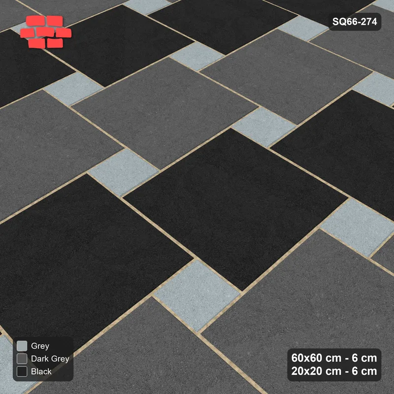Interlock (Pasco) 60x60 cm · SQ66-274 · Offset Lattice, 20x20 Holes, Row Tones, Mirrored, 400 cm · Side view Interlock (Pasco) 60x60 cm · SQ66-274 · Offset Lattice, 20x20 Holes, Row Tones, Mirrored, 400 cm · Side view