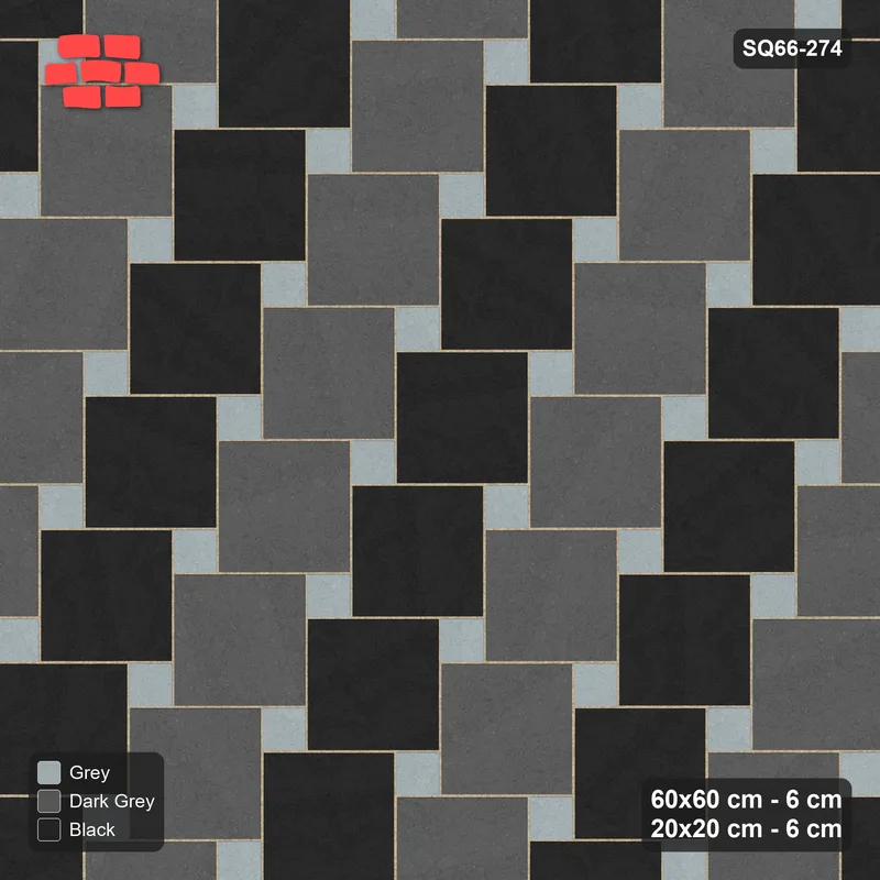 Interlock (Pasco) 60x60 cm · SQ66-274 · Offset Lattice, 20x20 Holes, Row Tones, Mirrored, 400 cm · Top view Interlock (Pasco) 60x60 cm · SQ66-274 · Offset Lattice, 20x20 Holes, Row Tones, Mirrored, 400 cm · Top view