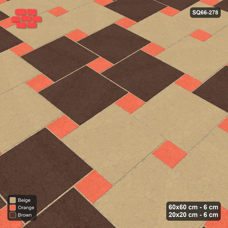 Interlock (Pasco) 60x60 cm · SQ66-278 · Offset Lattice, 20x20 Holes, 2x2 Blocks, Mirrored, Kerb · Side view Interlock (Pasco) 60x60 cm · SQ66-278 · Offset Lattice, 20x20 Holes, 2x2 Blocks, Mirrored, Kerb · Side view