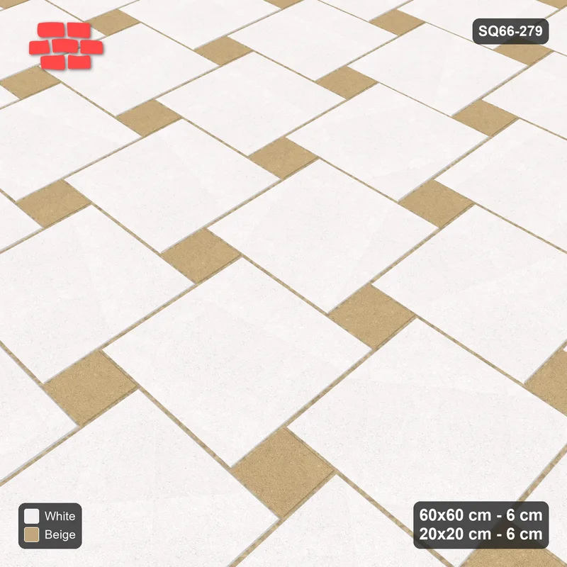 Interlock (Pasco) 60x60 cm · SQ66-279 · Offset Lattice, 20x20 Holes, Solid Slabs, 520 cm · Side view Interlock (Pasco) 60x60 cm · SQ66-279 · Offset Lattice, 20x20 Holes, Solid Slabs, 520 cm · Side view