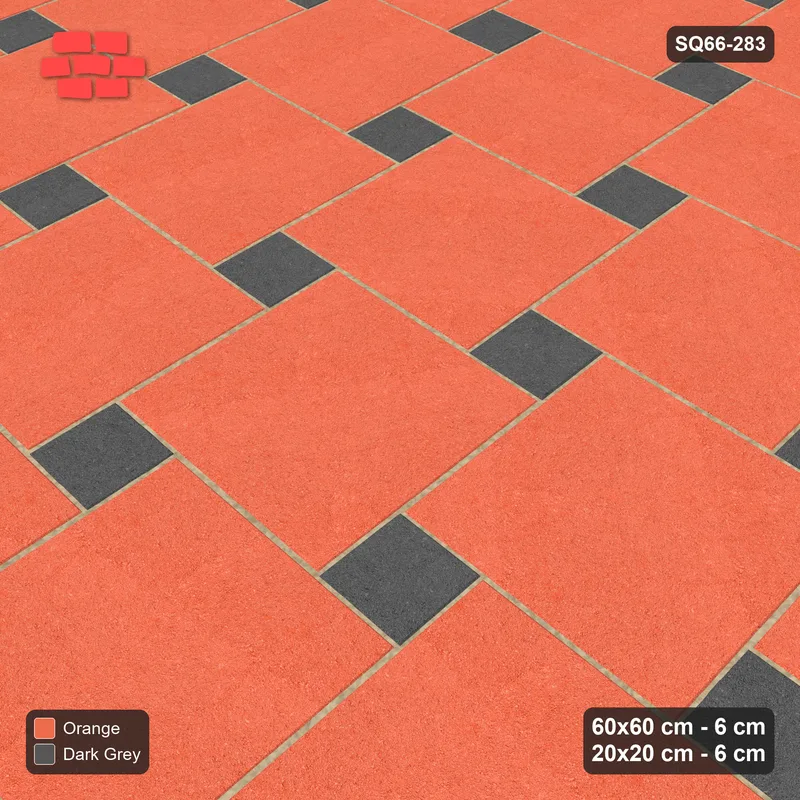 Interlock (Pasco) 60x60 cm · SQ66-283 · Offset Lattice, 20x20 Holes, Solid Slabs, Kerb, 465 cm · Side view Interlock (Pasco) 60x60 cm · SQ66-283 · Offset Lattice, 20x20 Holes, Solid Slabs, Kerb, 465 cm · Side view