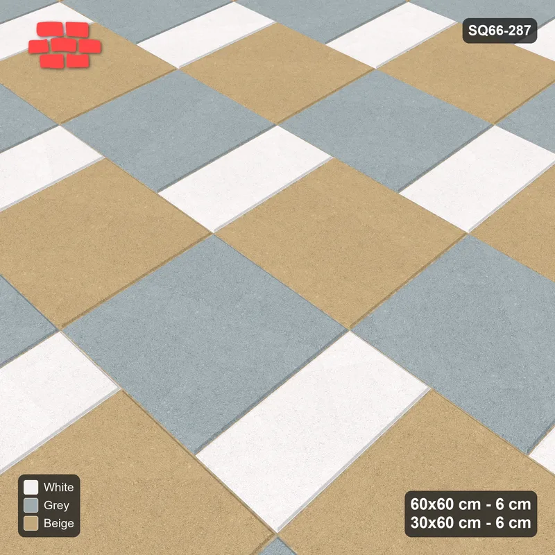 Interlock (Pasco) 60x60 cm · SQ66-287 · Slab Pair + 30x60 Plank Step, Alternating, Right, 480 cm · Side view Interlock (Pasco) 60x60 cm · SQ66-287 · Slab Pair + 30x60 Plank Step, Alternating, Right, 480 cm · Side view
