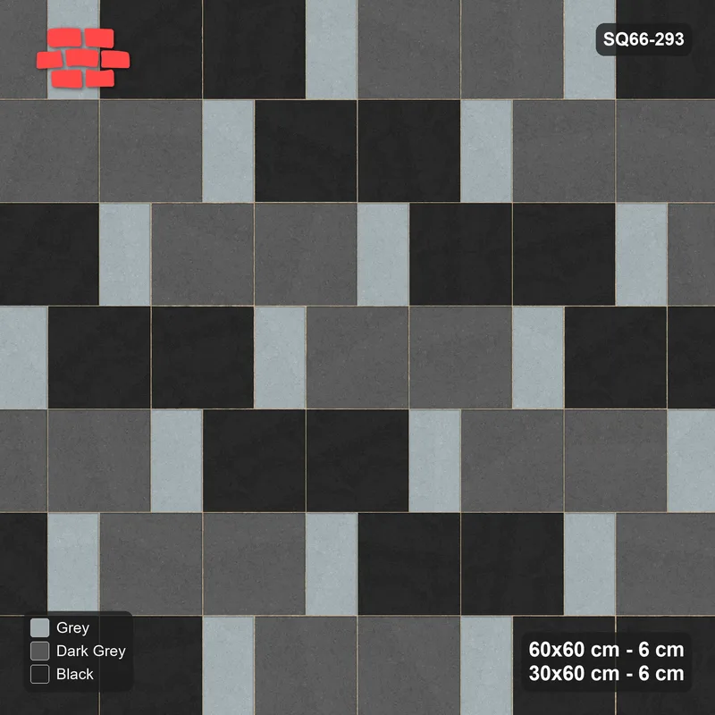 Interlock (Pasco) 60x60 cm · SQ66-293 · Slab Pair + 30x60 Plank Step, Pair Tones, Right, 420 cm · Top view Interlock (Pasco) 60x60 cm · SQ66-293 · Slab Pair + 30x60 Plank Step, Pair Tones, Right, 420 cm · Top view