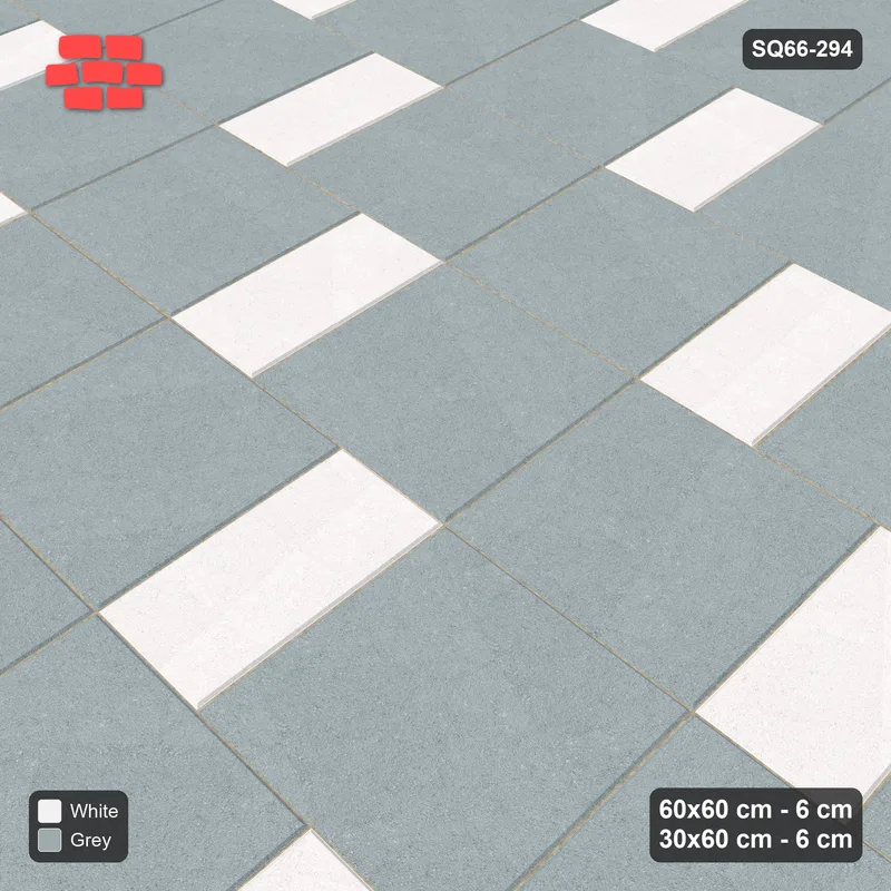 Interlock (Pasco) 60x60 cm · SQ66-294 · Slab Pair + 30x60 Plank Step, Solid Slabs, Left, Kerb · Side view Interlock (Pasco) 60x60 cm · SQ66-294 · Slab Pair + 30x60 Plank Step, Solid Slabs, Left, Kerb · Side view