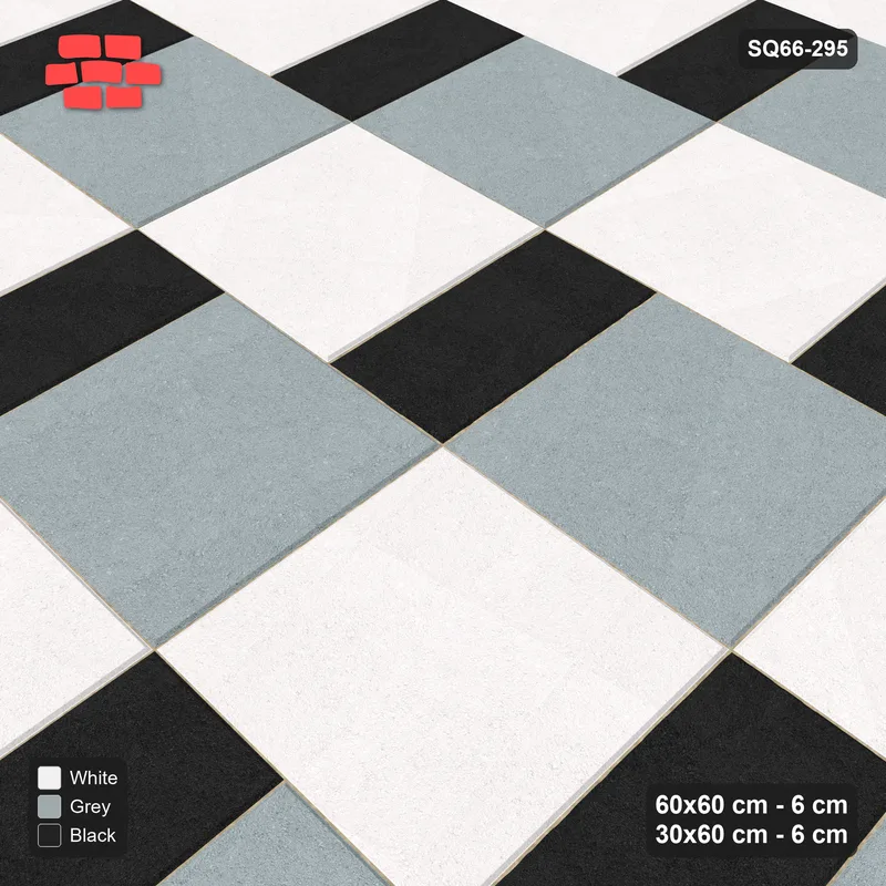 Interlock (Pasco) 60x60 cm · SQ66-295 · Slab Pair + 30x60 Plank Step, Alternating, Right, 600 cm · Side view Interlock (Pasco) 60x60 cm · SQ66-295 · Slab Pair + 30x60 Plank Step, Alternating, Right, 600 cm · Side view