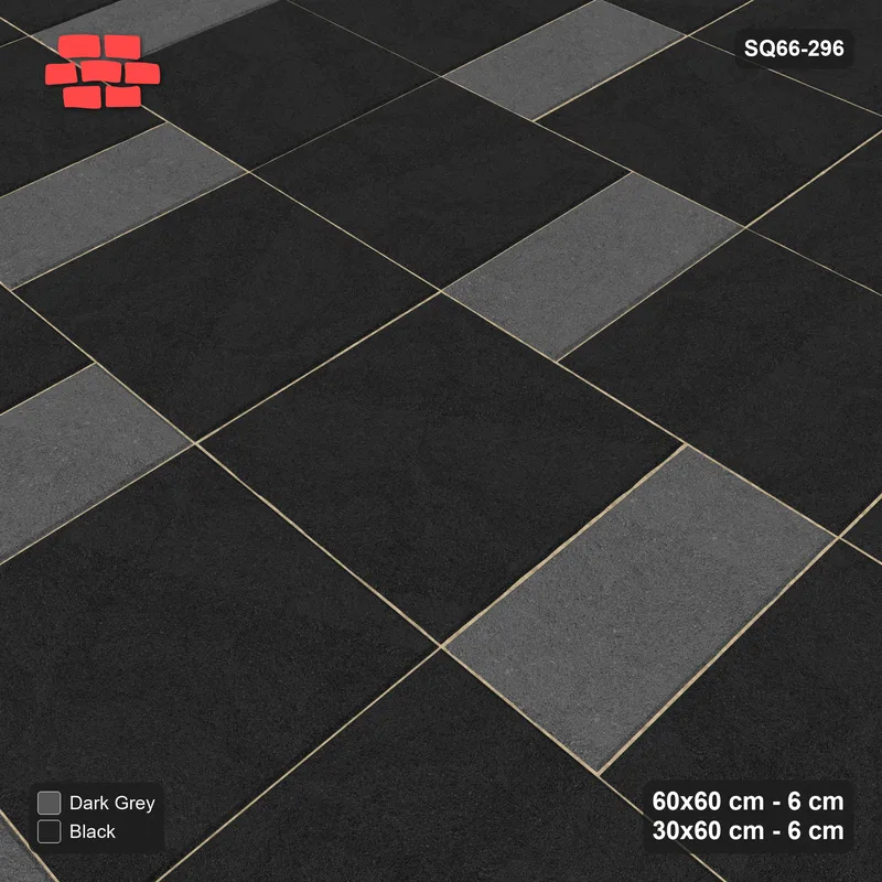 Interlock (Pasco) 60x60 cm · SQ66-296 · Slab Pair + 30x60 Plank Step, Solid Slabs, Left, 420 cm · Side view Interlock (Pasco) 60x60 cm · SQ66-296 · Slab Pair + 30x60 Plank Step, Solid Slabs, Left, 420 cm · Side view