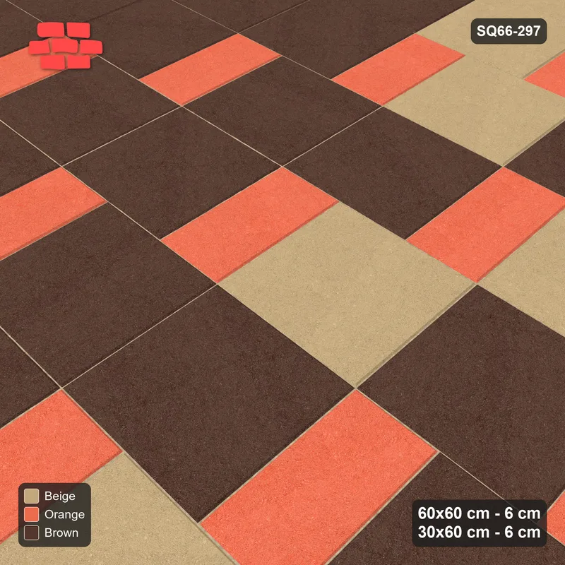 Interlock (Pasco) 60x60 cm · SQ66-297 · Slab Pair + 30x60 Plank Step, Blend, Right, 510 cm · Side view Interlock (Pasco) 60x60 cm · SQ66-297 · Slab Pair + 30x60 Plank Step, Blend, Right, 510 cm · Side view
