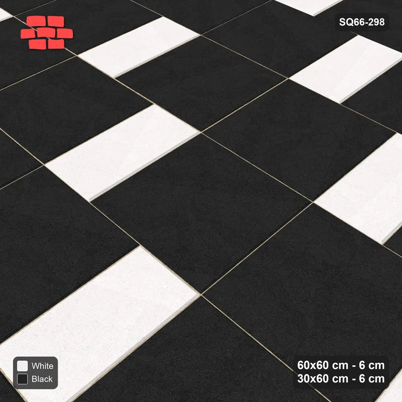 Interlock (Pasco) 60x60 cm · SQ66-298 · Slab Pair + 30x60 Plank Step, Solid Slabs, Left · Side view Interlock (Pasco) 60x60 cm · SQ66-298 · Slab Pair + 30x60 Plank Step, Solid Slabs, Left · Side view
