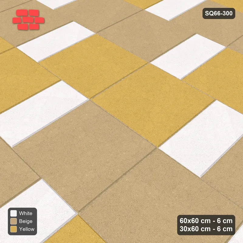 Interlock (Pasco) 60x60 cm · SQ66-300 · Slab Pair + 30x60 Plank Step, Pair Tones, Left, 600 cm · Side view Interlock (Pasco) 60x60 cm · SQ66-300 · Slab Pair + 30x60 Plank Step, Pair Tones, Left, 600 cm · Side view
