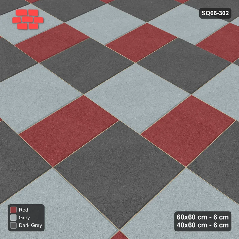 Interlock (Pasco) 60x60 cm · SQ66-302 · Slab Pair + 40x60 Plank Step, Alternating, Right, 480 cm · Side view Interlock (Pasco) 60x60 cm · SQ66-302 · Slab Pair + 40x60 Plank Step, Alternating, Right, 480 cm · Side view