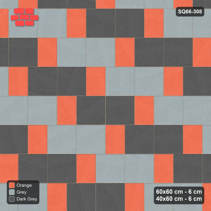 Interlock (Pasco) 60x60 cm · SQ66-308 · Slab Pair + 40x60 Plank Step, Pair Tones, Right, 440 cm · Top view Interlock (Pasco) 60x60 cm · SQ66-308 · Slab Pair + 40x60 Plank Step, Pair Tones, Right, 440 cm · Top view