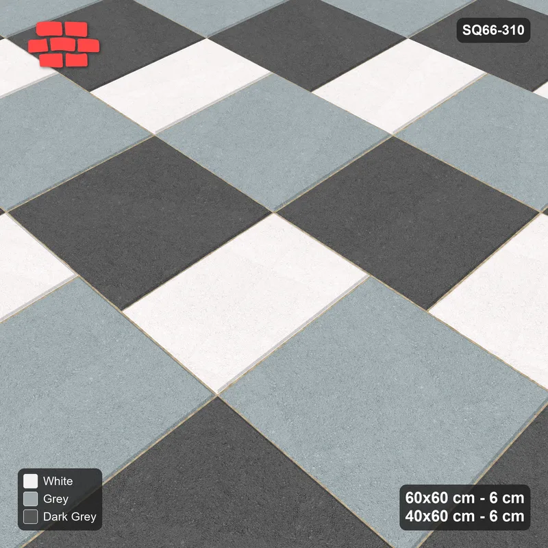 Interlock (Pasco) 60x60 cm · SQ66-310 · Slab Pair + 40x60 Plank Step, Alternating, Right, 440 cm · Side view Interlock (Pasco) 60x60 cm · SQ66-310 · Slab Pair + 40x60 Plank Step, Alternating, Right, 440 cm · Side view