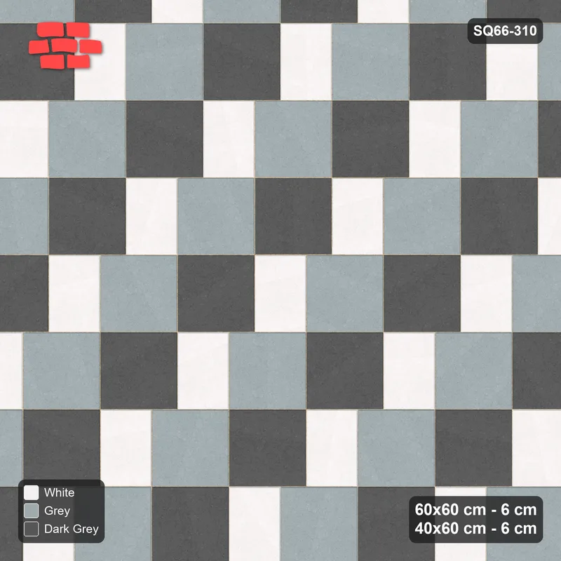 Interlock (Pasco) 60x60 cm · SQ66-310 · Slab Pair + 40x60 Plank Step, Alternating, Right, 440 cm · Top view Interlock (Pasco) 60x60 cm · SQ66-310 · Slab Pair + 40x60 Plank Step, Alternating, Right, 440 cm · Top view