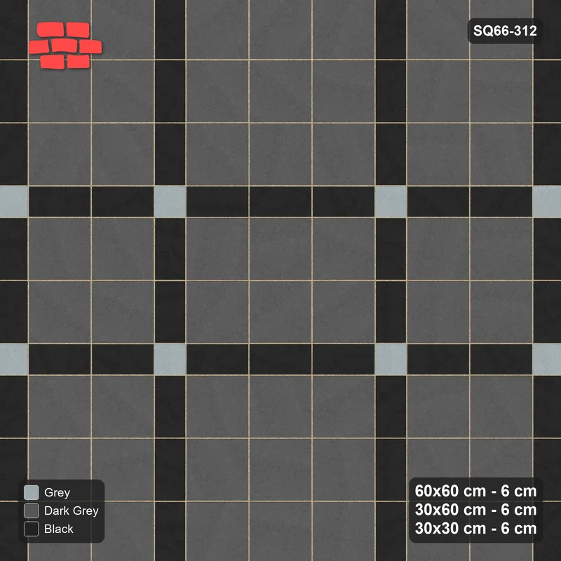 Interlock (Pasco) 60x60 cm · SQ66-312 · Panel Grid 2x3, 30 cm Lines, Accent Crossings, 540 cm · Top view Interlock (Pasco) 60x60 cm · SQ66-312 · Panel Grid 2x3, 30 cm Lines, Accent Crossings, 540 cm · Top view