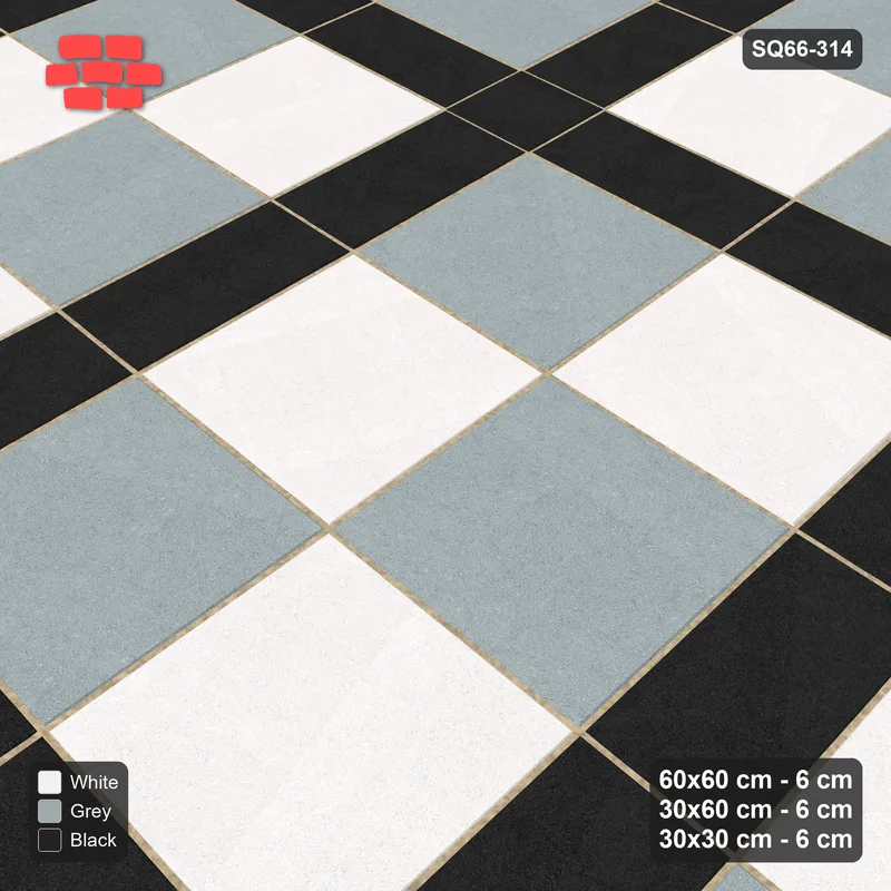 Interlock (Pasco) 60x60 cm · SQ66-314 · Panel Grid 2x2, 30 cm Lines, Two-Tone Slabs, 480 cm · Side view Interlock (Pasco) 60x60 cm · SQ66-314 · Panel Grid 2x2, 30 cm Lines, Two-Tone Slabs, 480 cm · Side view