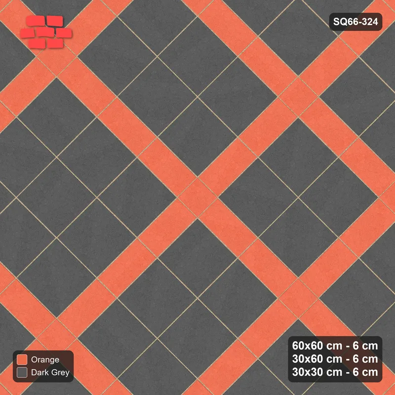 Interlock (Pasco) 60x60 cm · SQ66-324 · 45 Degree Panel Grid, 30 cm Lines, Dark Lines, Kerb, 460 cm · Top view Interlock (Pasco) 60x60 cm · SQ66-324 · 45 Degree Panel Grid, 30 cm Lines, Dark Lines, Kerb, 460 cm · Top view