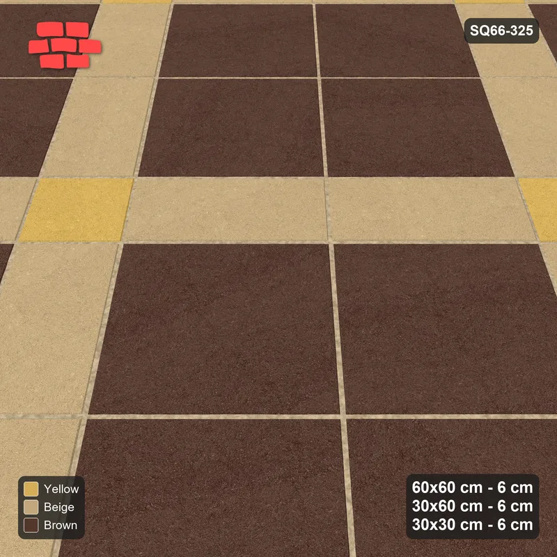Interlock (Pasco) 60x60 cm · SQ66-325 · 45 Degree Panel Grid, 30 cm Lines, Accent Crossings, Kerb · Side view Interlock (Pasco) 60x60 cm · SQ66-325 · 45 Degree Panel Grid, 30 cm Lines, Accent Crossings, Kerb · Side view