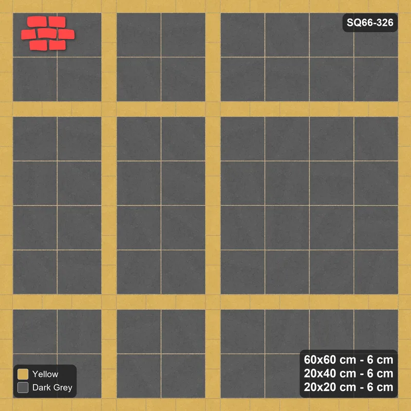 Interlock (Pasco) 60x60 cm · SQ66-326 · Panel Grid 2x2, 20 cm Lines, Dark Lines, Line Edges, 560 cm · Top view Interlock (Pasco) 60x60 cm · SQ66-326 · Panel Grid 2x2, 20 cm Lines, Dark Lines, Line Edges, 560 cm · Top view