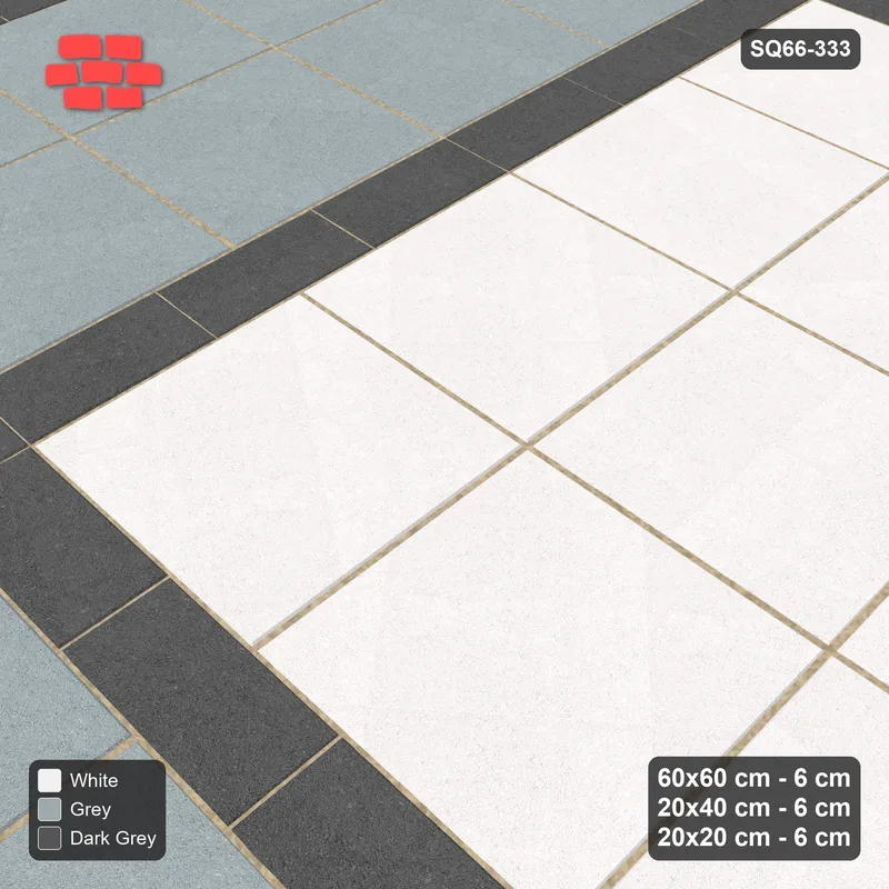 Interlock (Pasco) 60x60 cm · SQ66-333 · Panel Grid 2x2, 20 cm Lines, Block Panels, Line Edges · Side view Interlock (Pasco) 60x60 cm · SQ66-333 · Panel Grid 2x2, 20 cm Lines, Block Panels, Line Edges · Side view