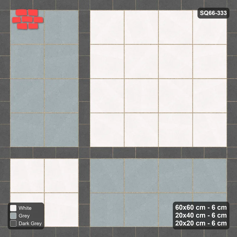 Interlock (Pasco) 60x60 cm · SQ66-333 · Panel Grid 2x2, 20 cm Lines, Block Panels, Line Edges · Top view Interlock (Pasco) 60x60 cm · SQ66-333 · Panel Grid 2x2, 20 cm Lines, Block Panels, Line Edges · Top view