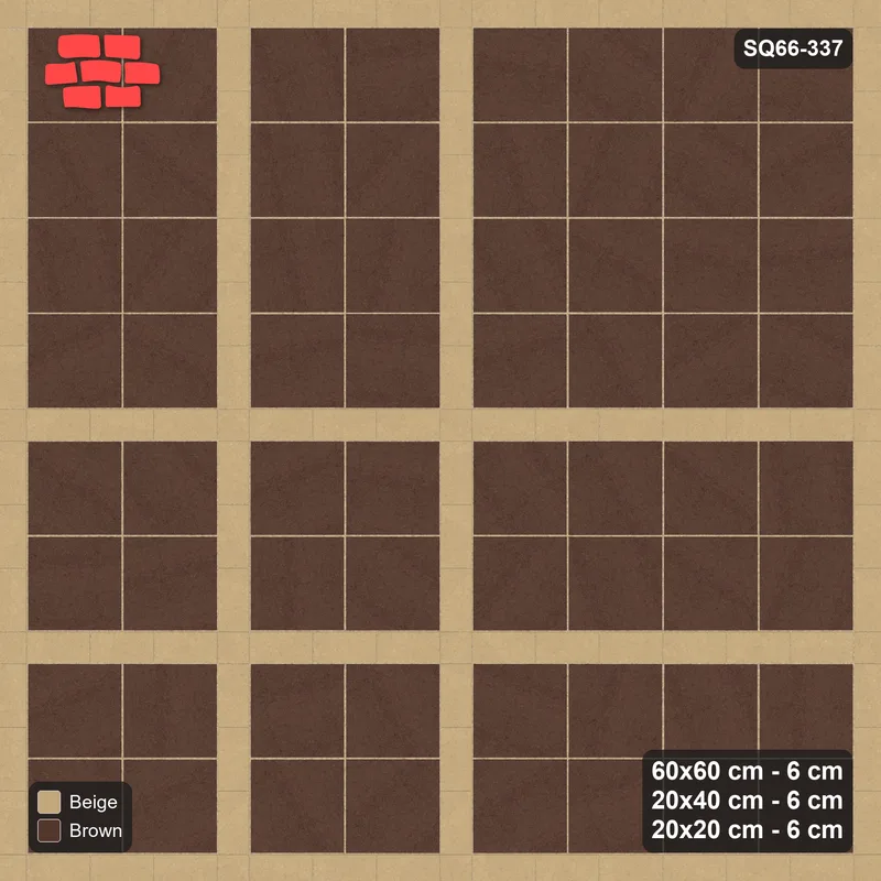 Interlock (Pasco) 60x60 cm · SQ66-337 · Panel Grid 2x2, 20 cm Lines, Dark Lines · Top view Interlock (Pasco) 60x60 cm · SQ66-337 · Panel Grid 2x2, 20 cm Lines, Dark Lines · Top view