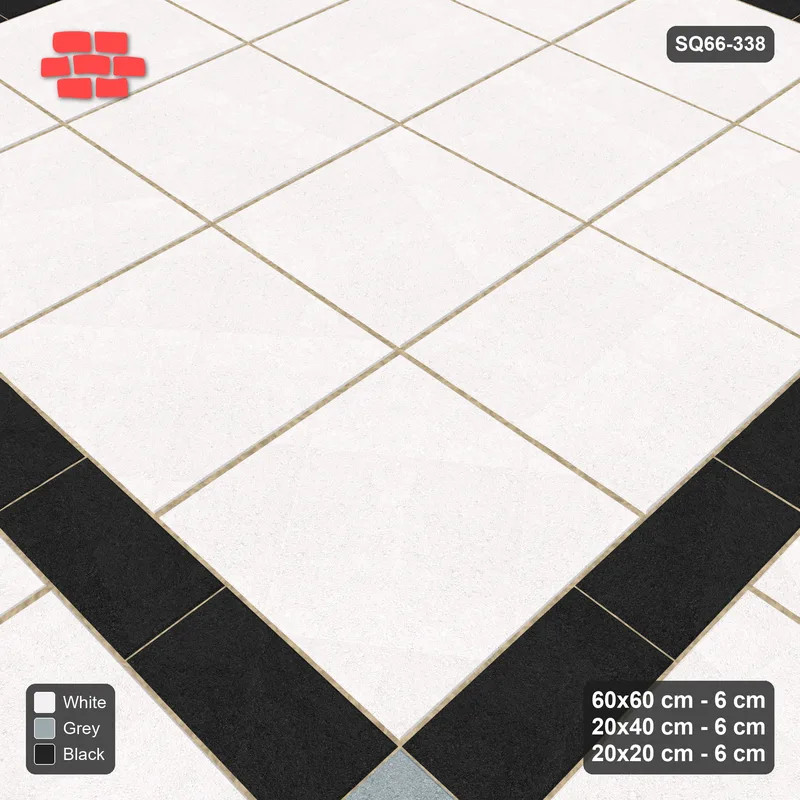 Interlock (Pasco) 60x60 cm · SQ66-338 · Panel Grid 4x2, 20 cm Lines, Accent Crossings, Line Edges · Side view Interlock (Pasco) 60x60 cm · SQ66-338 · Panel Grid 4x2, 20 cm Lines, Accent Crossings, Line Edges · Side view