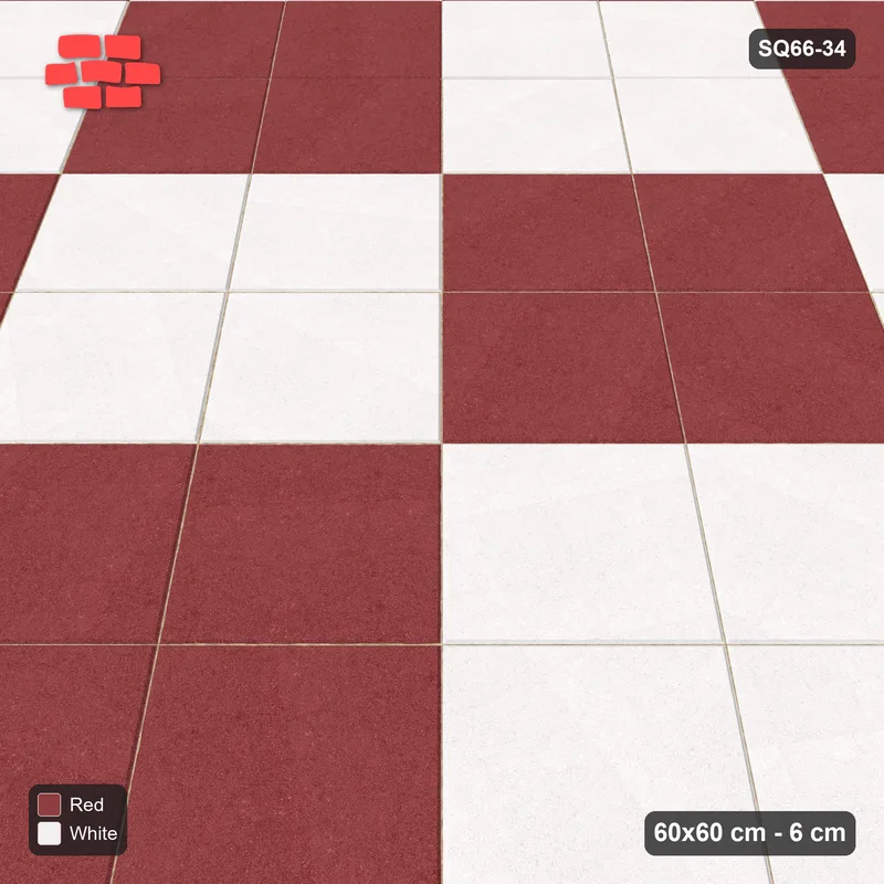 Interlock (Pasco) 60x60 cm · SQ66-34 · Diagonal Double-Slab Checker · Side view Interlock (Pasco) 60x60 cm · SQ66-34 · Diagonal Double-Slab Checker · Side view