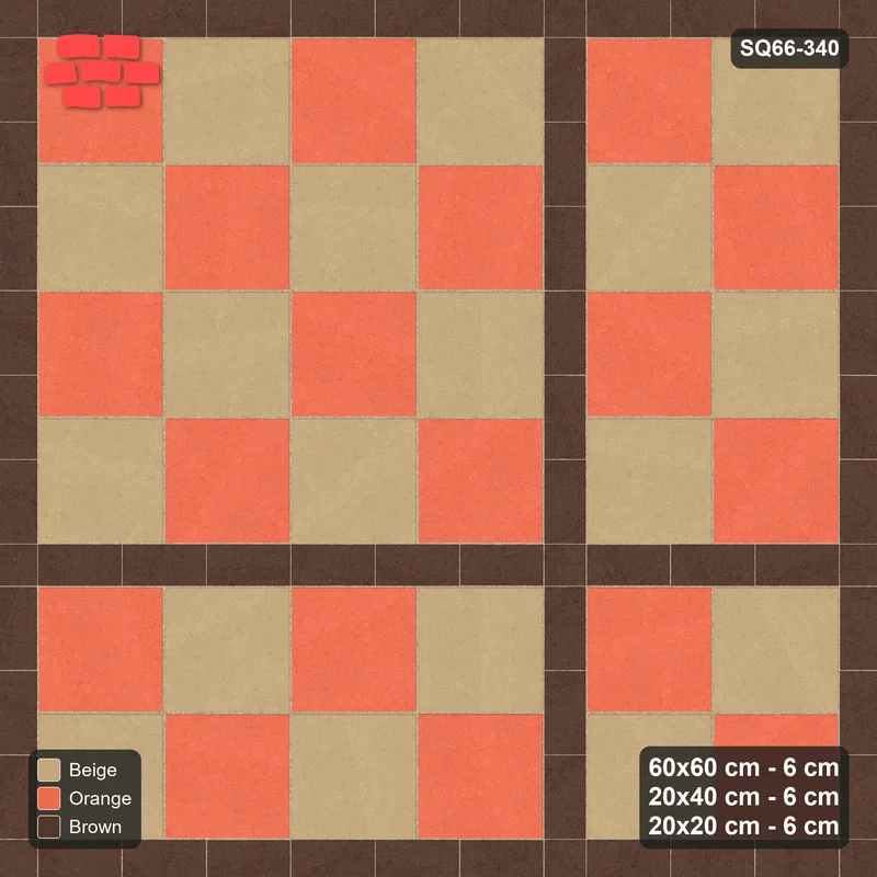 Interlock (Pasco) 60x60 cm · SQ66-340 · Panel Grid 4x2, 20 cm Lines, Two-Tone Slabs, Kerb, 460 cm · Top view Interlock (Pasco) 60x60 cm · SQ66-340 · Panel Grid 4x2, 20 cm Lines, Two-Tone Slabs, Kerb, 460 cm · Top view