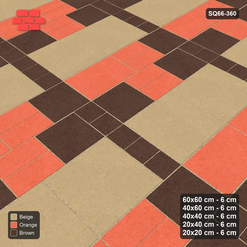 Interlock (Pasco) 60x60 cm · SQ66-360 · Five-Size Ashlar, 140 cm Block, Size Tones, Repeat, 560 cm · Side view Interlock (Pasco) 60x60 cm · SQ66-360 · Five-Size Ashlar, 140 cm Block, Size Tones, Repeat, 560 cm · Side view