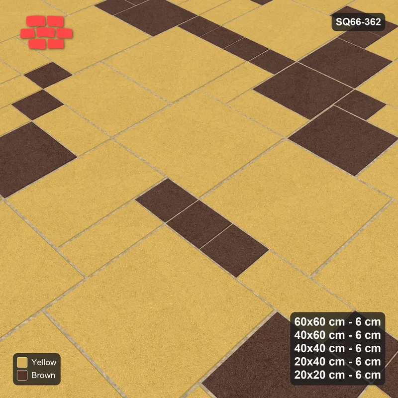 Interlock (Pasco) 60x60 cm · SQ66-362 · Five-Size Ashlar, 120 cm Block, Square Accents, Varied · Side view Interlock (Pasco) 60x60 cm · SQ66-362 · Five-Size Ashlar, 120 cm Block, Square Accents, Varied · Side view