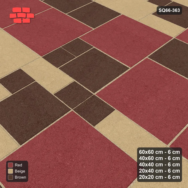 Interlock (Pasco) 60x60 cm · SQ66-363 · Five-Size Ashlar, 180 cm Block, Size Tones, Repeat, 360 cm · Side view Interlock (Pasco) 60x60 cm · SQ66-363 · Five-Size Ashlar, 180 cm Block, Size Tones, Repeat, 360 cm · Side view