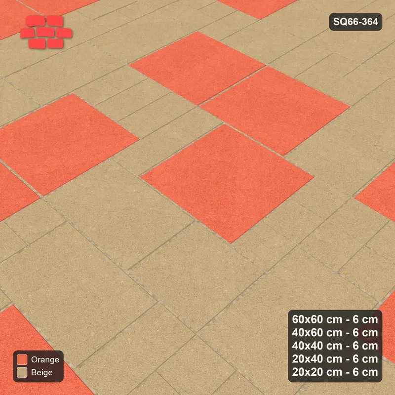 Interlock (Pasco) 60x60 cm · SQ66-364 · Five-Size Ashlar, 100 cm Block, Slab vs Rest, Varied, Kerb · Side view Interlock (Pasco) 60x60 cm · SQ66-364 · Five-Size Ashlar, 100 cm Block, Slab vs Rest, Varied, Kerb · Side view