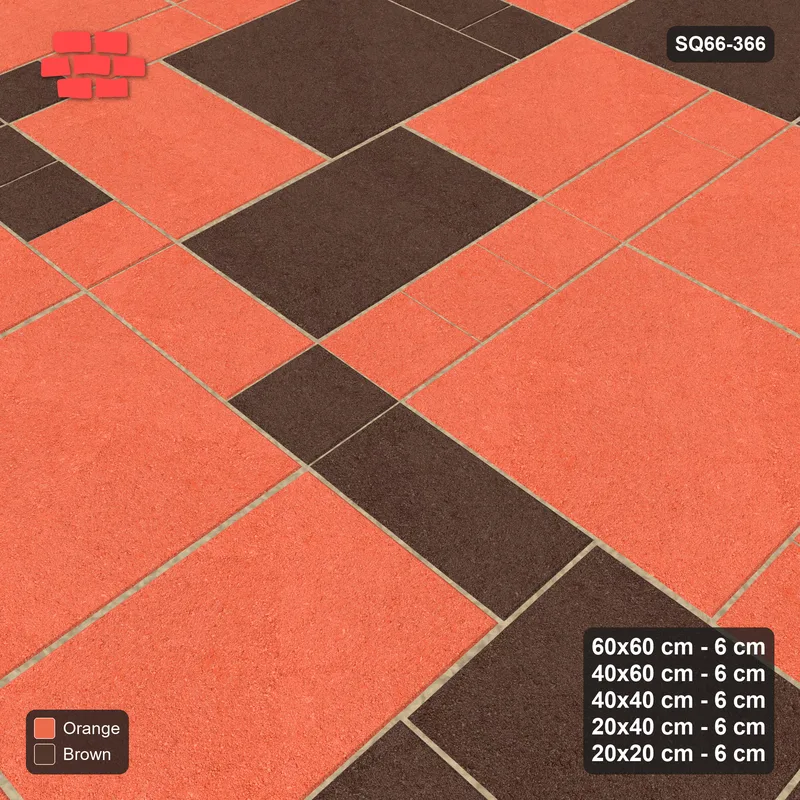 Interlock (Pasco) 60x60 cm · SQ66-366 · Five-Size Ashlar, 200 cm Block, Random Tones, Repeat, 400 cm · Side view Interlock (Pasco) 60x60 cm · SQ66-366 · Five-Size Ashlar, 200 cm Block, Random Tones, Repeat, 400 cm · Side view