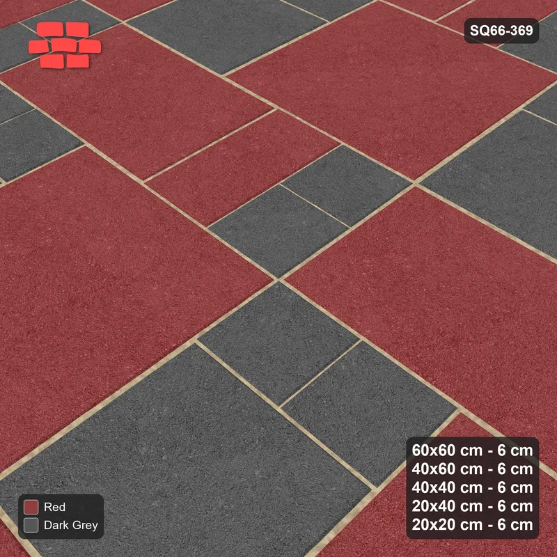 Interlock (Pasco) 60x60 cm · SQ66-369 · Five-Size Ashlar, 100 cm Block, Square Accents, Repeat · Side view Interlock (Pasco) 60x60 cm · SQ66-369 · Five-Size Ashlar, 100 cm Block, Square Accents, Repeat · Side view