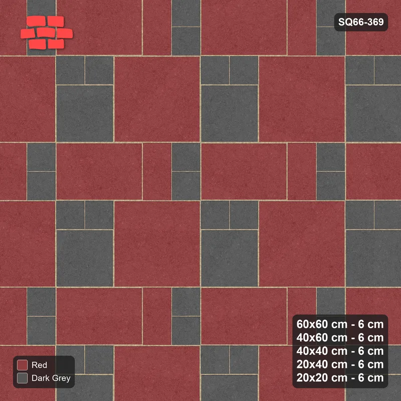 Interlock (Pasco) 60x60 cm · SQ66-369 · Five-Size Ashlar, 100 cm Block, Square Accents, Repeat · Top view Interlock (Pasco) 60x60 cm · SQ66-369 · Five-Size Ashlar, 100 cm Block, Square Accents, Repeat · Top view