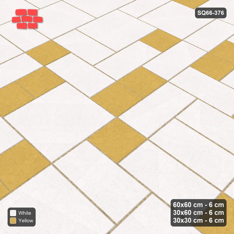 Interlock (Pasco) 60x60 cm · SQ66-376 · Three-Size Ashlar, 240 cm Block, Square Accents, Varied · Side view Interlock (Pasco) 60x60 cm · SQ66-376 · Three-Size Ashlar, 240 cm Block, Square Accents, Varied · Side view
