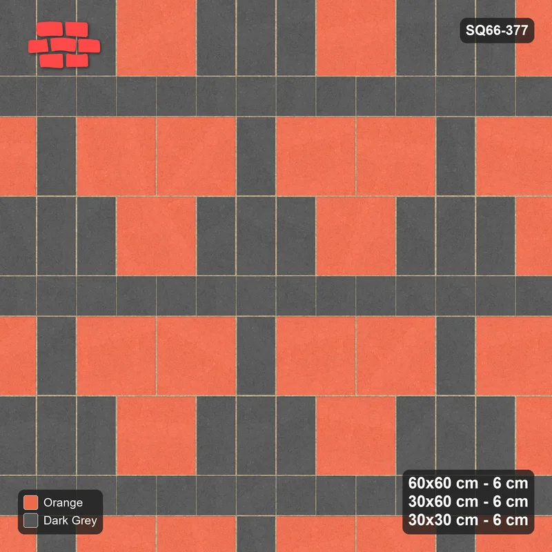 Interlock (Pasco) 60x60 cm · SQ66-377 · Three-Size Ashlar, 150 cm Block, Slab vs Rest, Repeat · Top view Interlock (Pasco) 60x60 cm · SQ66-377 · Three-Size Ashlar, 150 cm Block, Slab vs Rest, Repeat · Top view