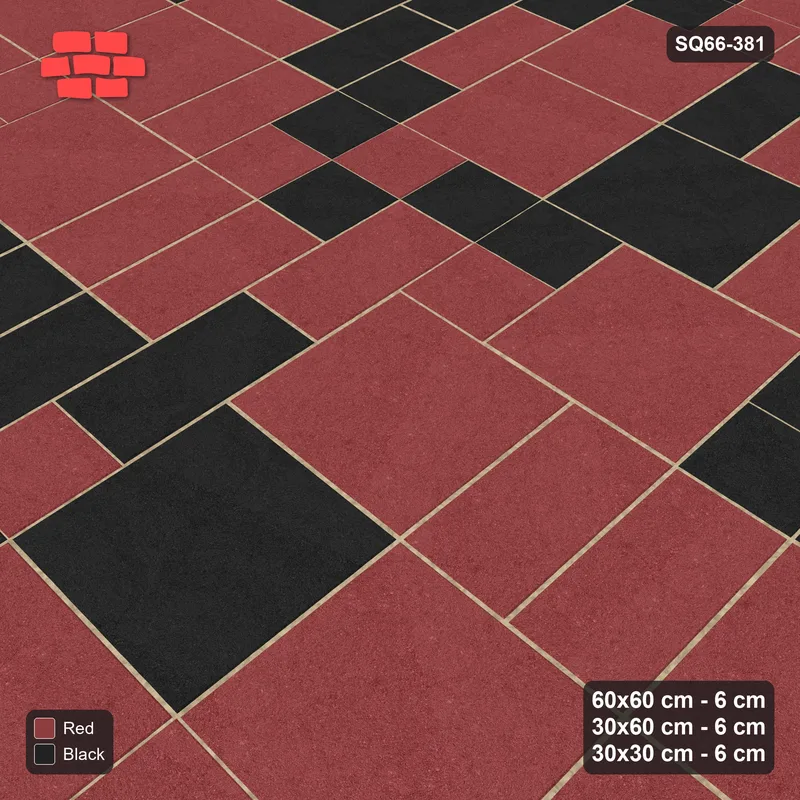 Interlock (Pasco) 60x60 cm · SQ66-381 · Three-Size Ashlar, 180 cm Block, Random Tones, 540 cm · Side view Interlock (Pasco) 60x60 cm · SQ66-381 · Three-Size Ashlar, 180 cm Block, Random Tones, 540 cm · Side view