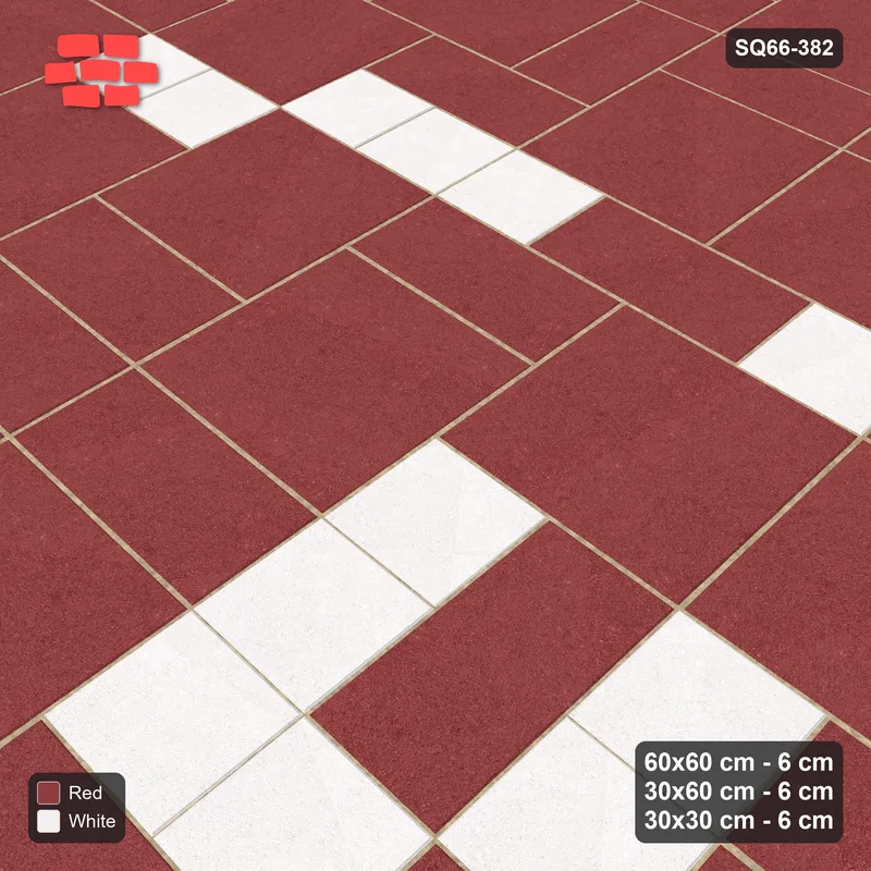 Interlock (Pasco) 60x60 cm · SQ66-382 · Three-Size Ashlar, 120 cm Block, Square Accents, Varied · Side view Interlock (Pasco) 60x60 cm · SQ66-382 · Three-Size Ashlar, 120 cm Block, Square Accents, Varied · Side view