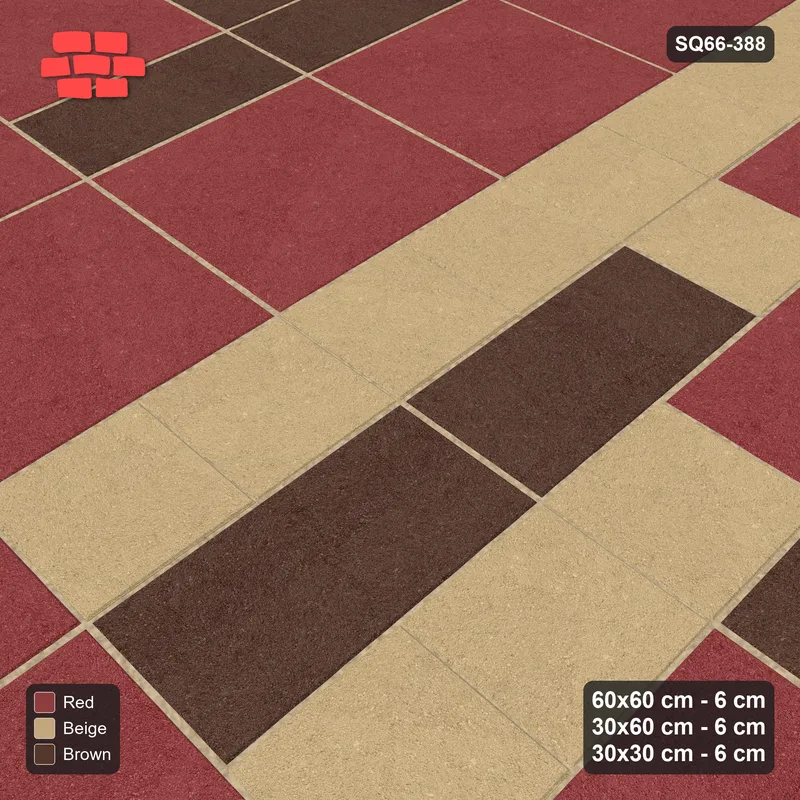 Interlock (Pasco) 60x60 cm · SQ66-388 · Three-Size Ashlar, 180 cm Block, Size Tones, Varied, 360 cm · Side view Interlock (Pasco) 60x60 cm · SQ66-388 · Three-Size Ashlar, 180 cm Block, Size Tones, Varied, 360 cm · Side view