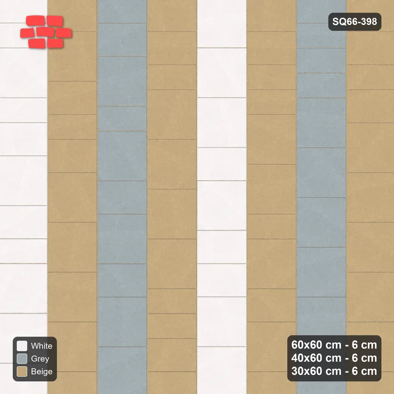 Interlock (Pasco) 60x60 cm · SQ66-398 · Roman Course Mix, 60 cm Courses, Graded Courses, Vertical · Top view Interlock (Pasco) 60x60 cm · SQ66-398 · Roman Course Mix, 60 cm Courses, Graded Courses, Vertical · Top view