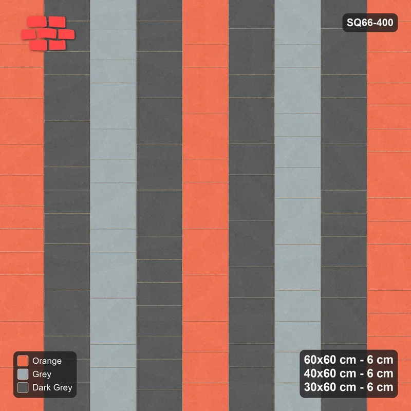 Interlock (Pasco) 60x60 cm · SQ66-400 · Roman Course Mix, 60 cm Courses, Graded Courses, 540 cm · Top view Interlock (Pasco) 60x60 cm · SQ66-400 · Roman Course Mix, 60 cm Courses, Graded Courses, 540 cm · Top view