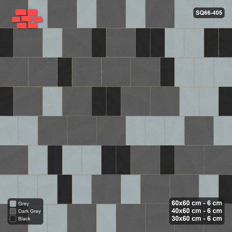 Interlock (Pasco) 60x60 cm · SQ66-405 · Roman Course Mix, 60 cm Courses, Length Tones, Kerb, 505 cm · Top view Interlock (Pasco) 60x60 cm · SQ66-405 · Roman Course Mix, 60 cm Courses, Length Tones, Kerb, 505 cm · Top view