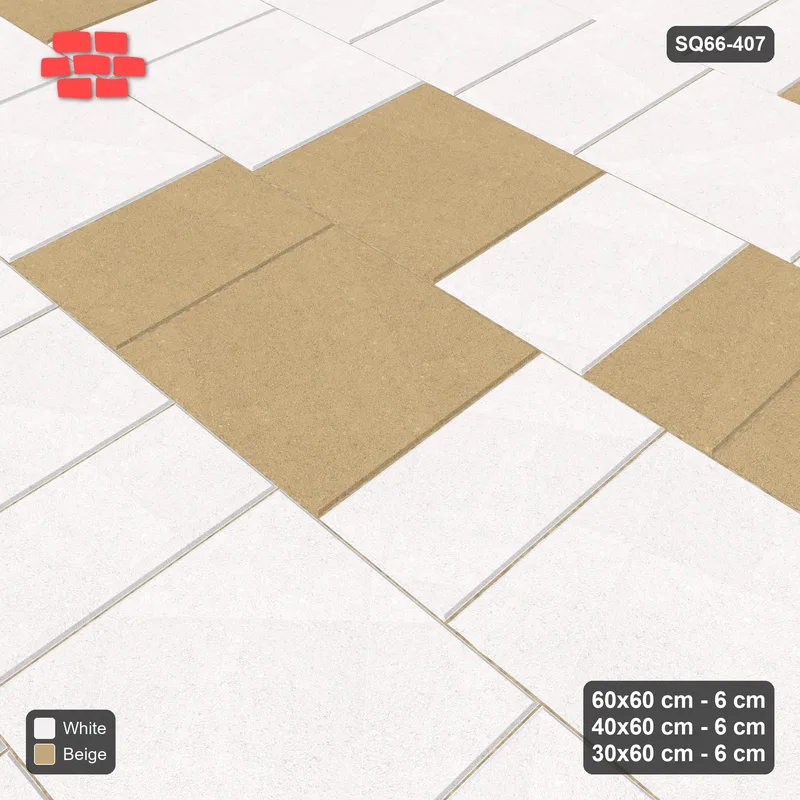 Interlock (Pasco) 60x60 cm · SQ66-407 · Roman Course Mix, 60 cm Courses, Tonal Blend, Horizontal · Side view Interlock (Pasco) 60x60 cm · SQ66-407 · Roman Course Mix, 60 cm Courses, Tonal Blend, Horizontal · Side view