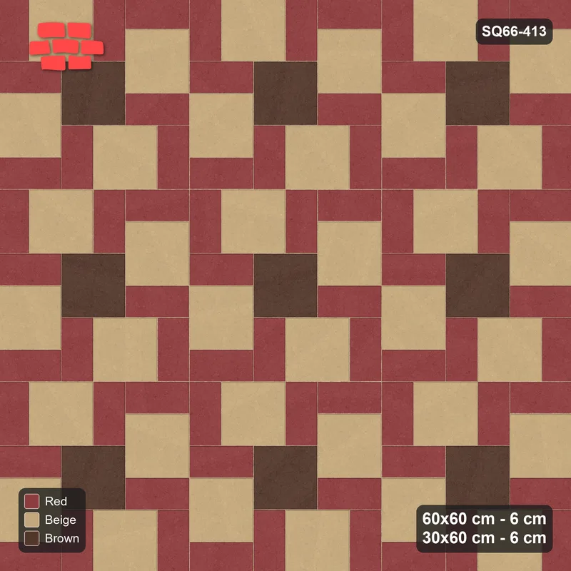 Interlock (Pasco) 60x60 cm · SQ66-413 · Double Pinwheel, 180 cm Module, Accent Centre, Left Hand · Top view Interlock (Pasco) 60x60 cm · SQ66-413 · Double Pinwheel, 180 cm Module, Accent Centre, Left Hand · Top view
