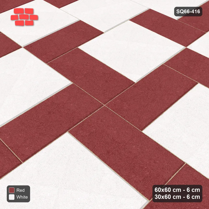 Interlock (Pasco) 60x60 cm · SQ66-416 · Double Pinwheel, 180 cm Module, Solid Planks, Kerb, 400 cm · Side view Interlock (Pasco) 60x60 cm · SQ66-416 · Double Pinwheel, 180 cm Module, Solid Planks, Kerb, 400 cm · Side view